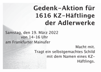 Aktion 1616 KZ-Häftlinge - AUFRUF